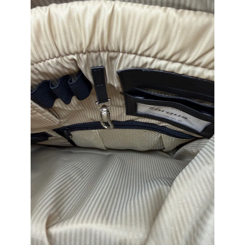 Targus Getta Women 15 Inch Laptop Backpack Black Tan Nylon Travel Bag New NWT